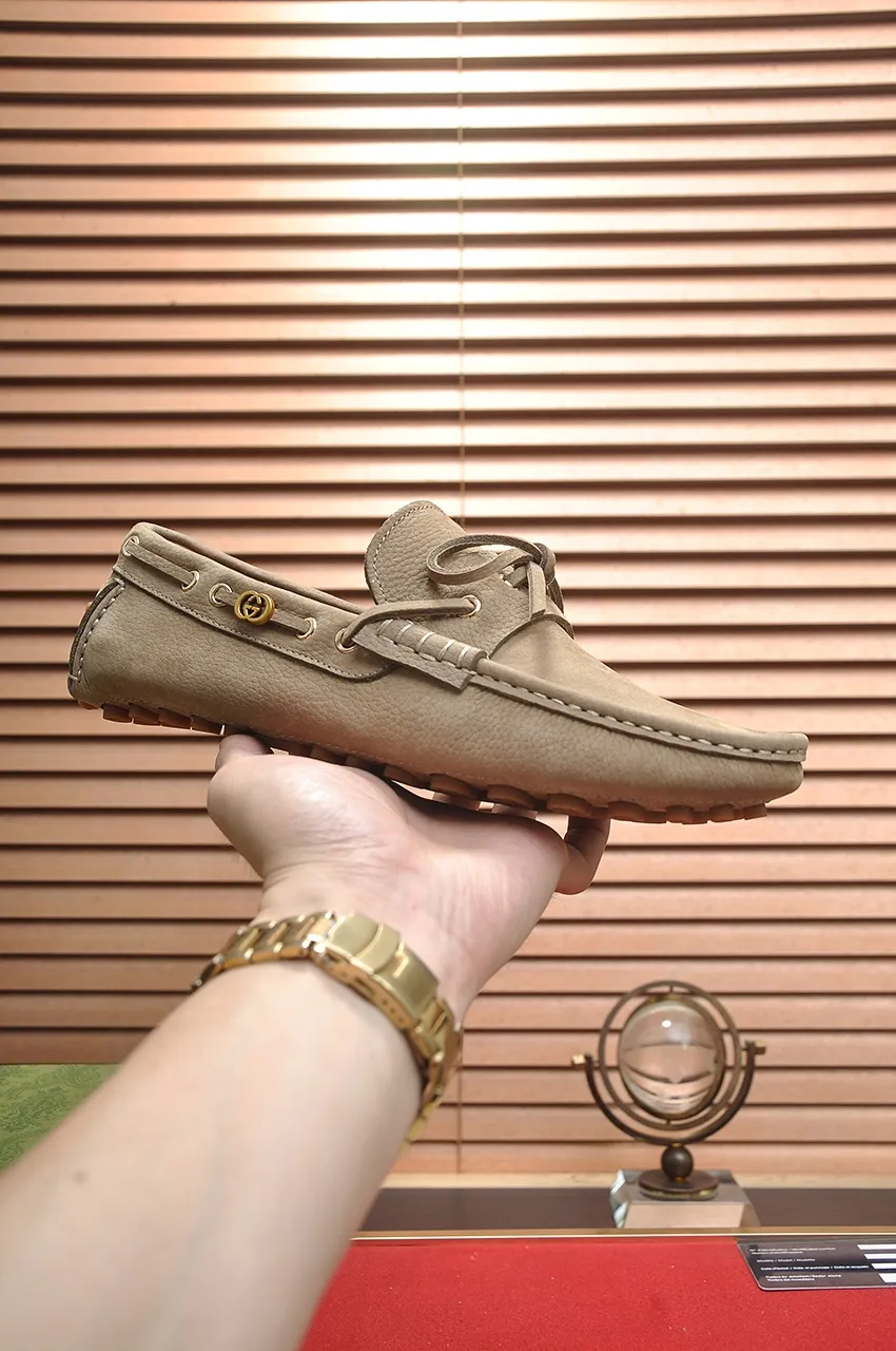 Men's Men's Shoes💰420💶【GUCCI】 (High-end Niuli) New 🍀Gucci*——Gucci Doudou Shoes! Made of imported original cowhide, the inner top layer is comfortable cowhide lining! Original wear-resistant rubber outsole! High quality products! Code number 38-44!
